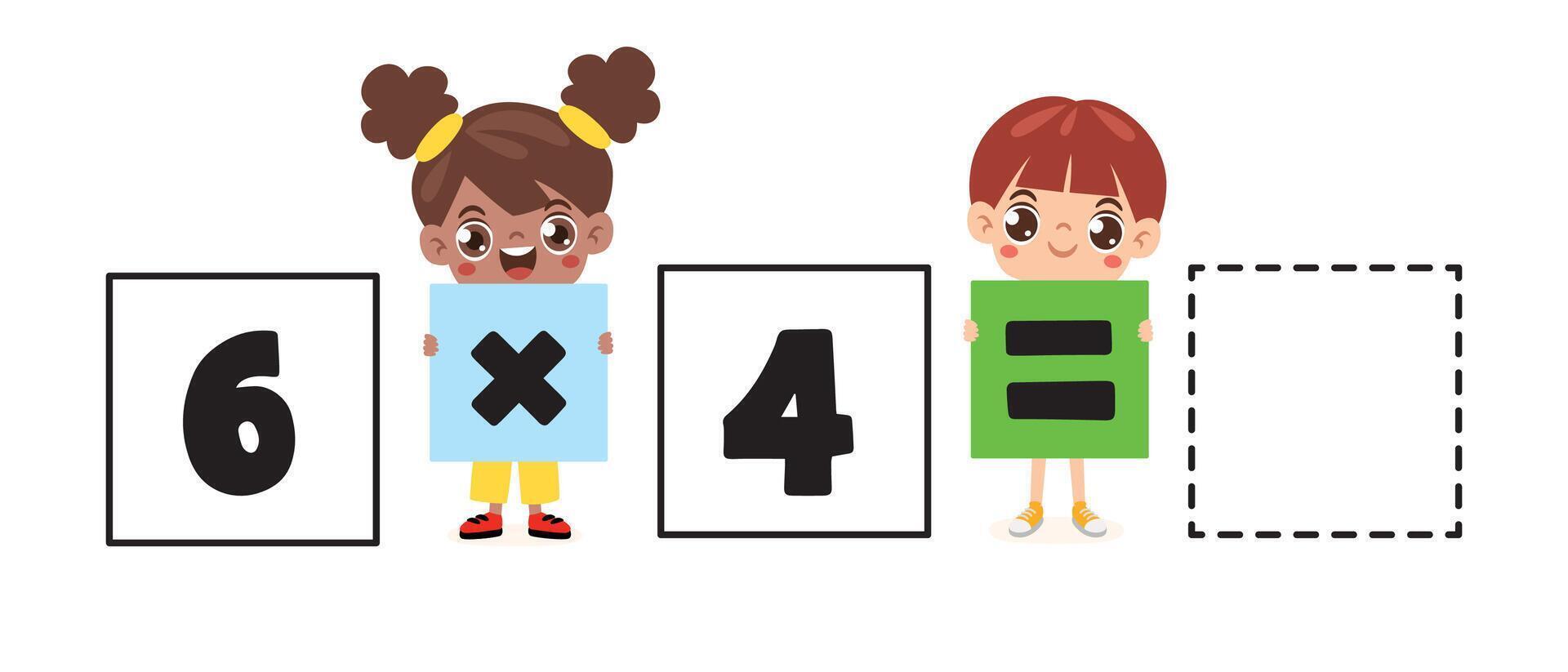 Maths Worksheet For Kids vector