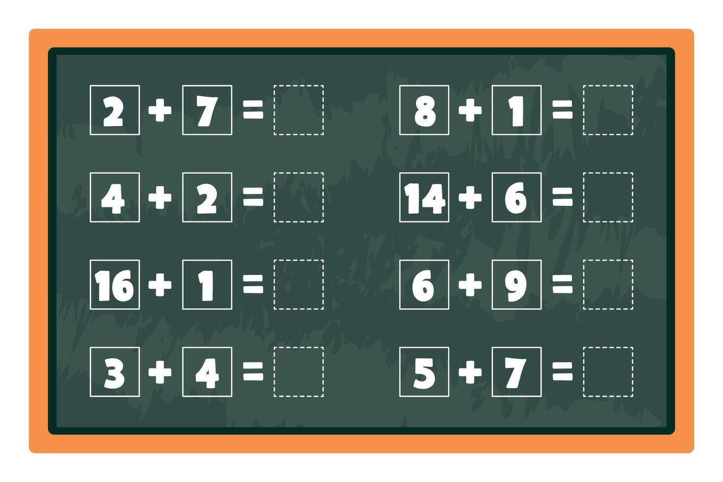 Maths Worksheet Four Operations vector