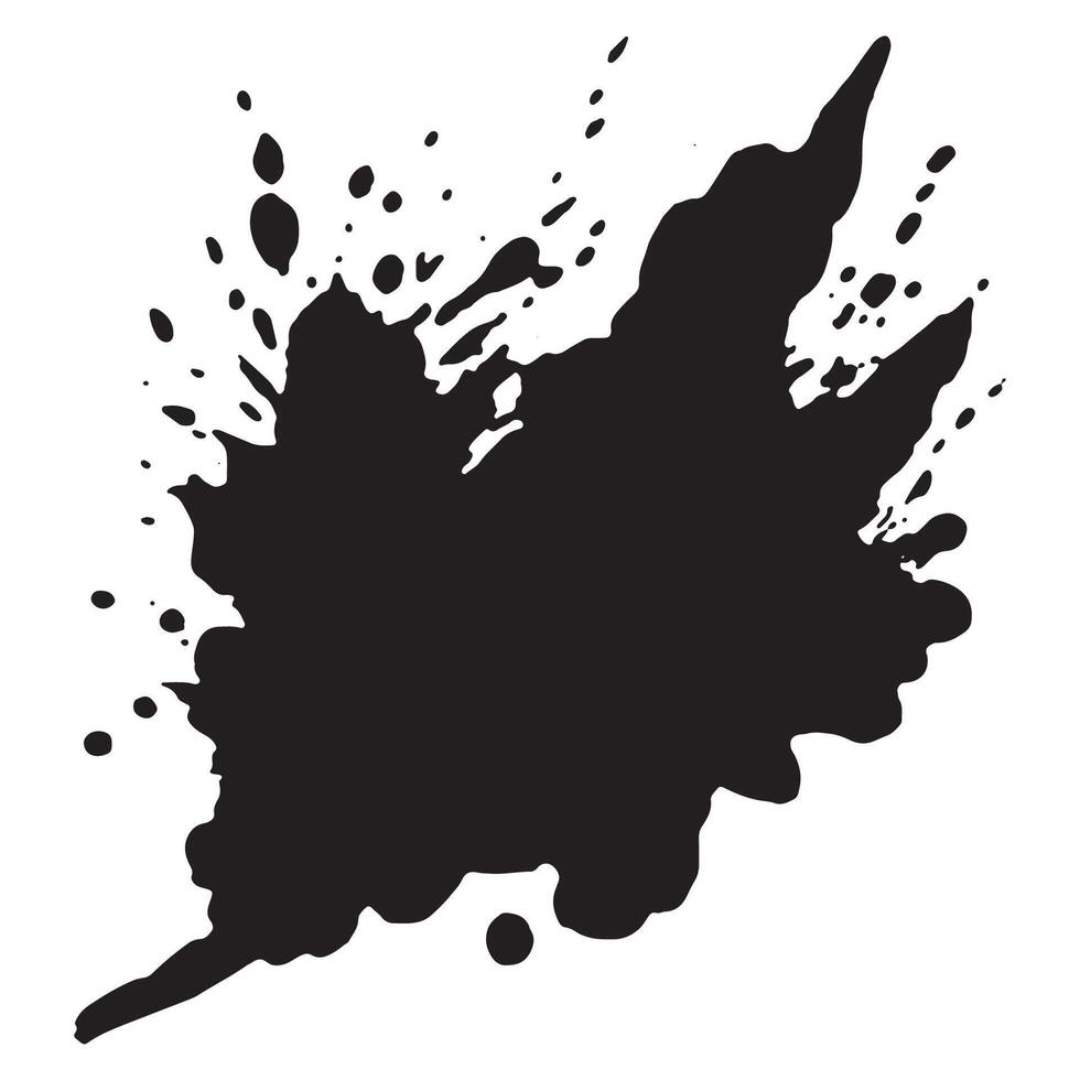 Black Ink Blotch Splatter Design on white background vector