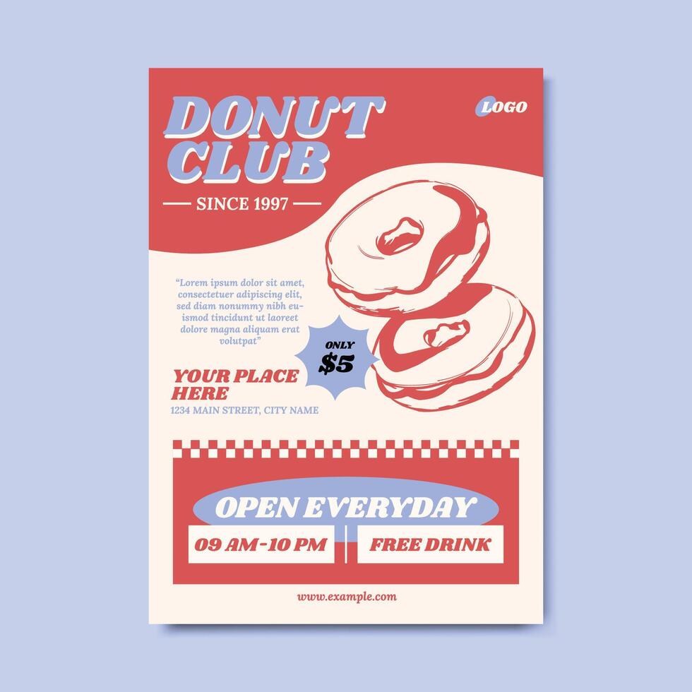 Donut Shop Flyer Poster Advertisement vector