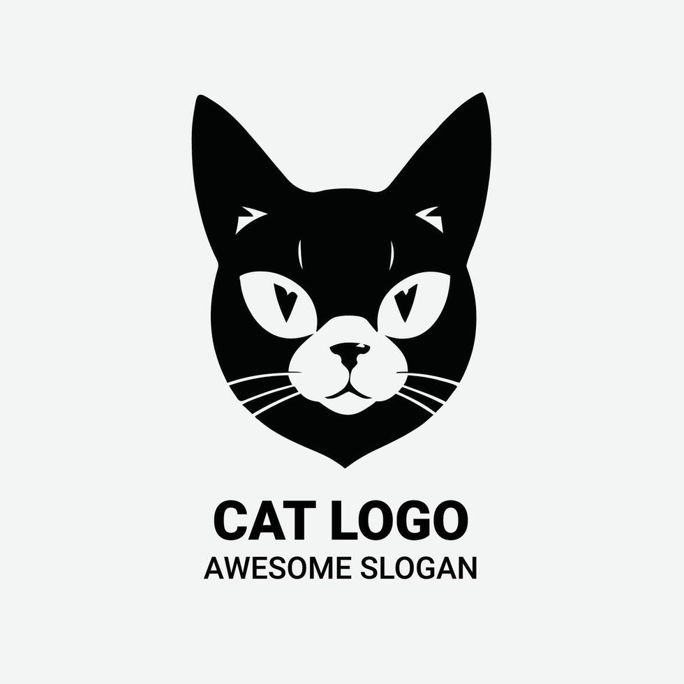 Black Cat Logo Minimalist and Elegant Design vector