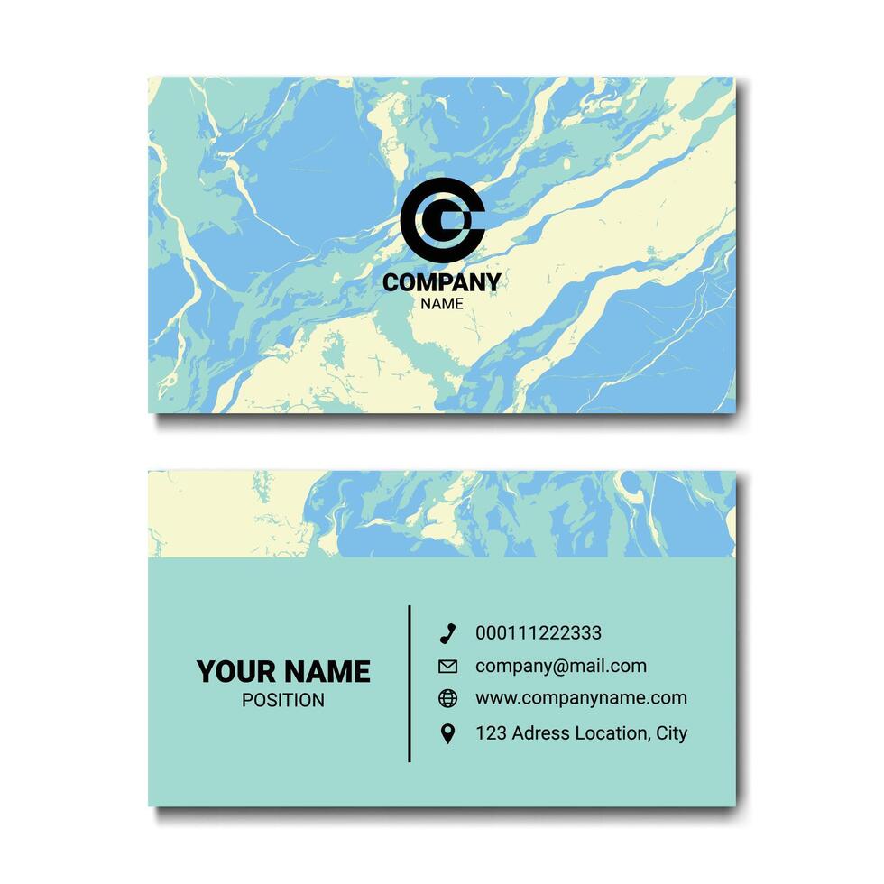 Modern Business Card Design with Marble Background vector