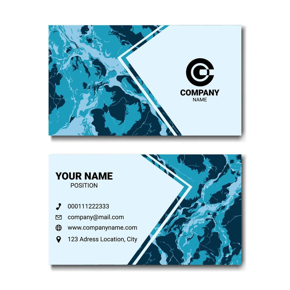 Blue Marble Business Card Design vector