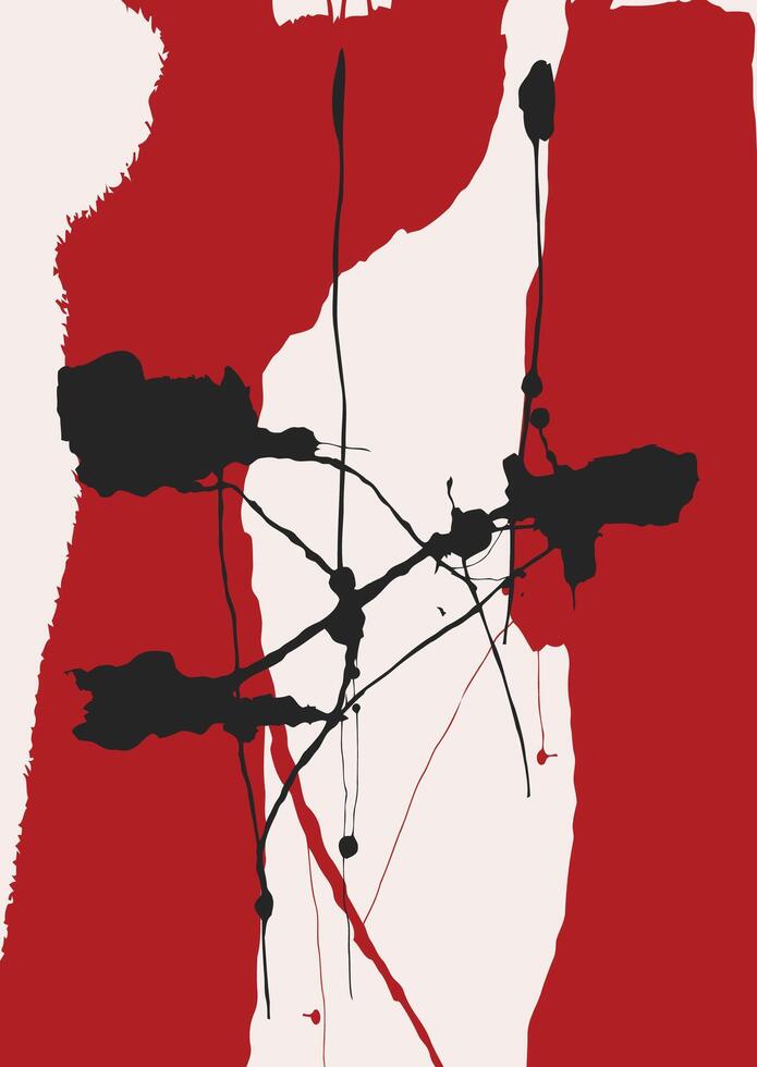 Abstract Composition in Red, Black, and White vector