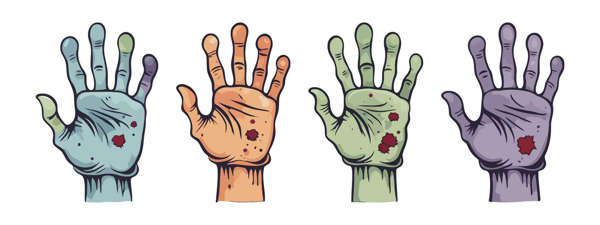 Zombie Hands Illustration for Halloween vector
