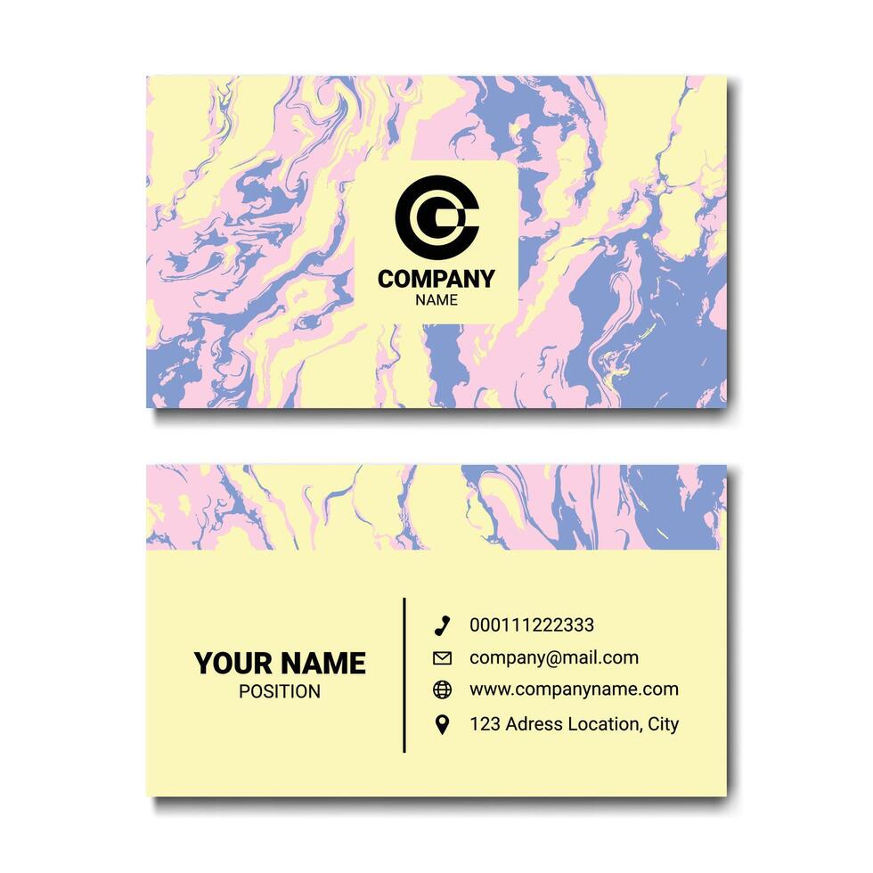 Creative Business Card Design with Marble Texture vector