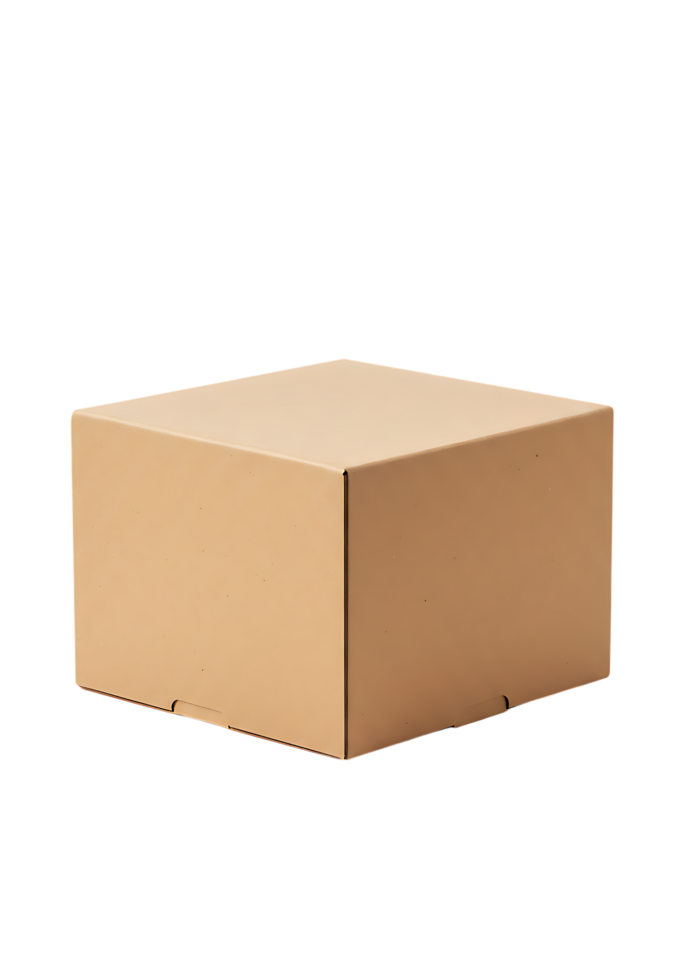 Plain cardboard box isolated on transparent background, perfect for packaging, shipping, branding mockups, and e-commerce related content. png