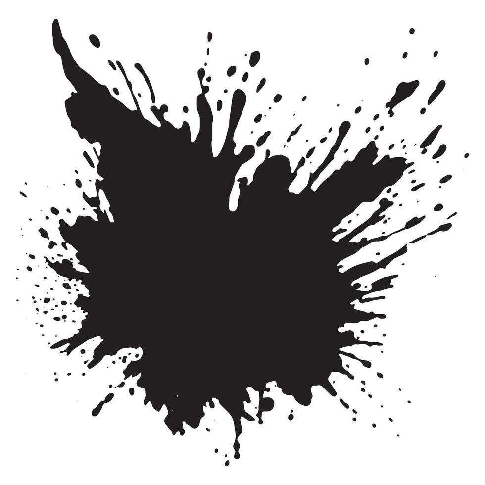 Black Paint Splatter Isolated on White Background vector
