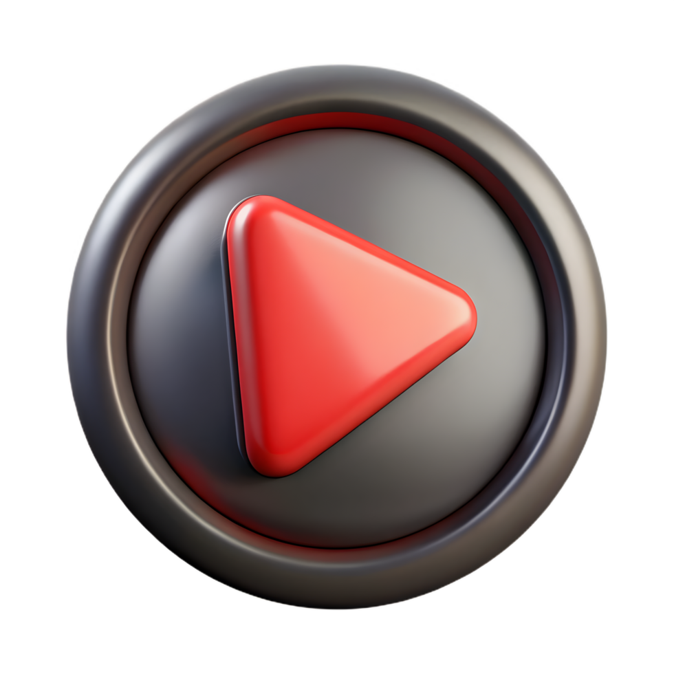 Glossy Red Play Button Icon png