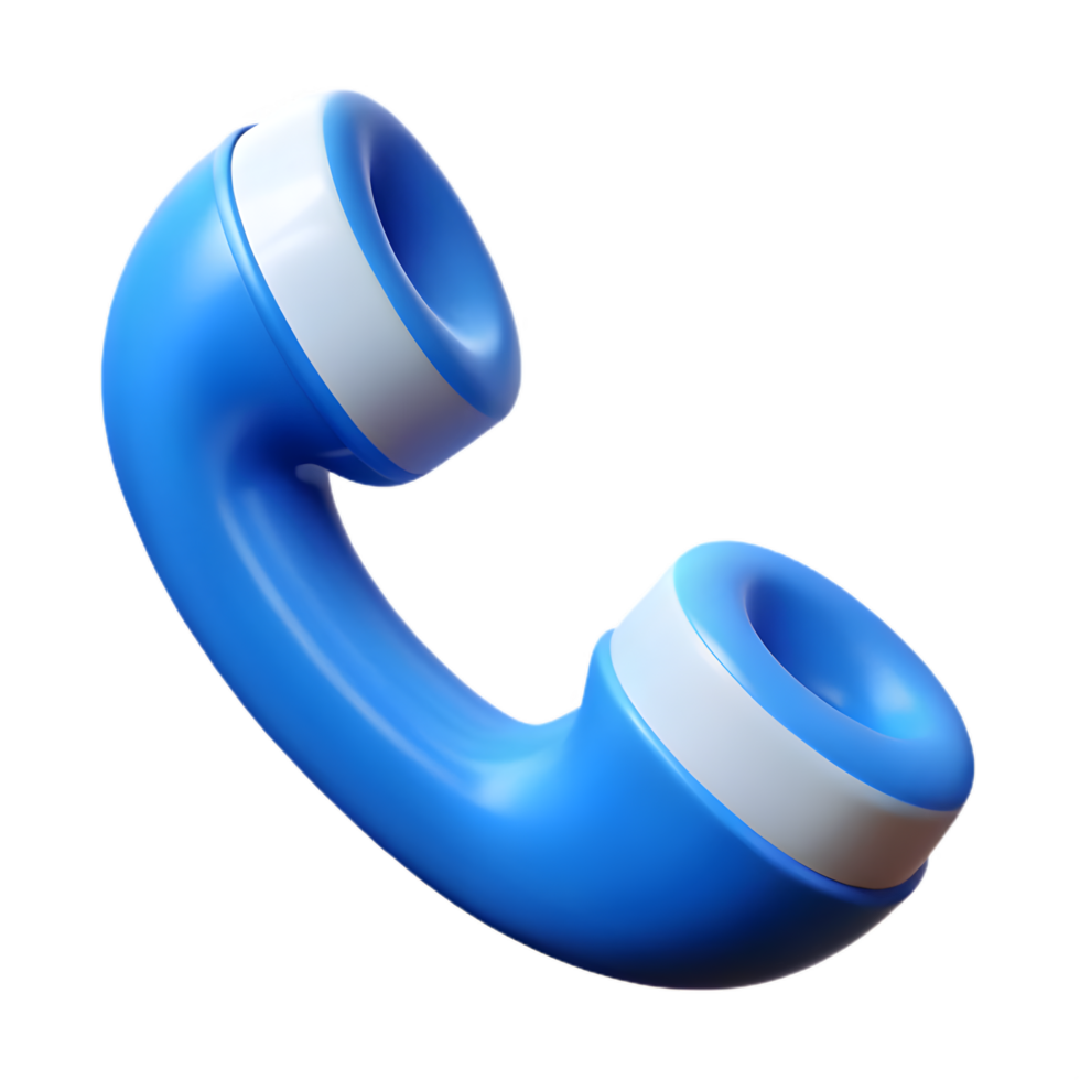 3D Retro Telephone Handset Icon png