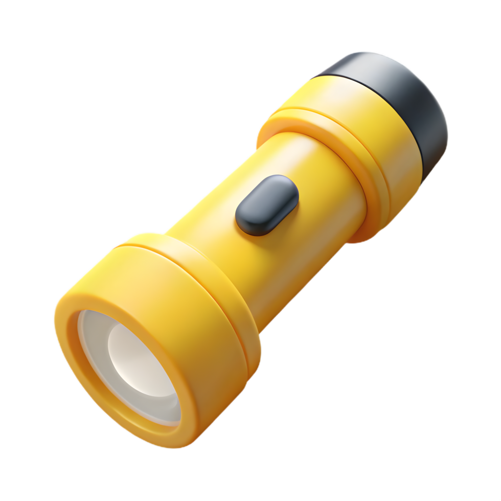 3D Yellow Flashlight Icon png