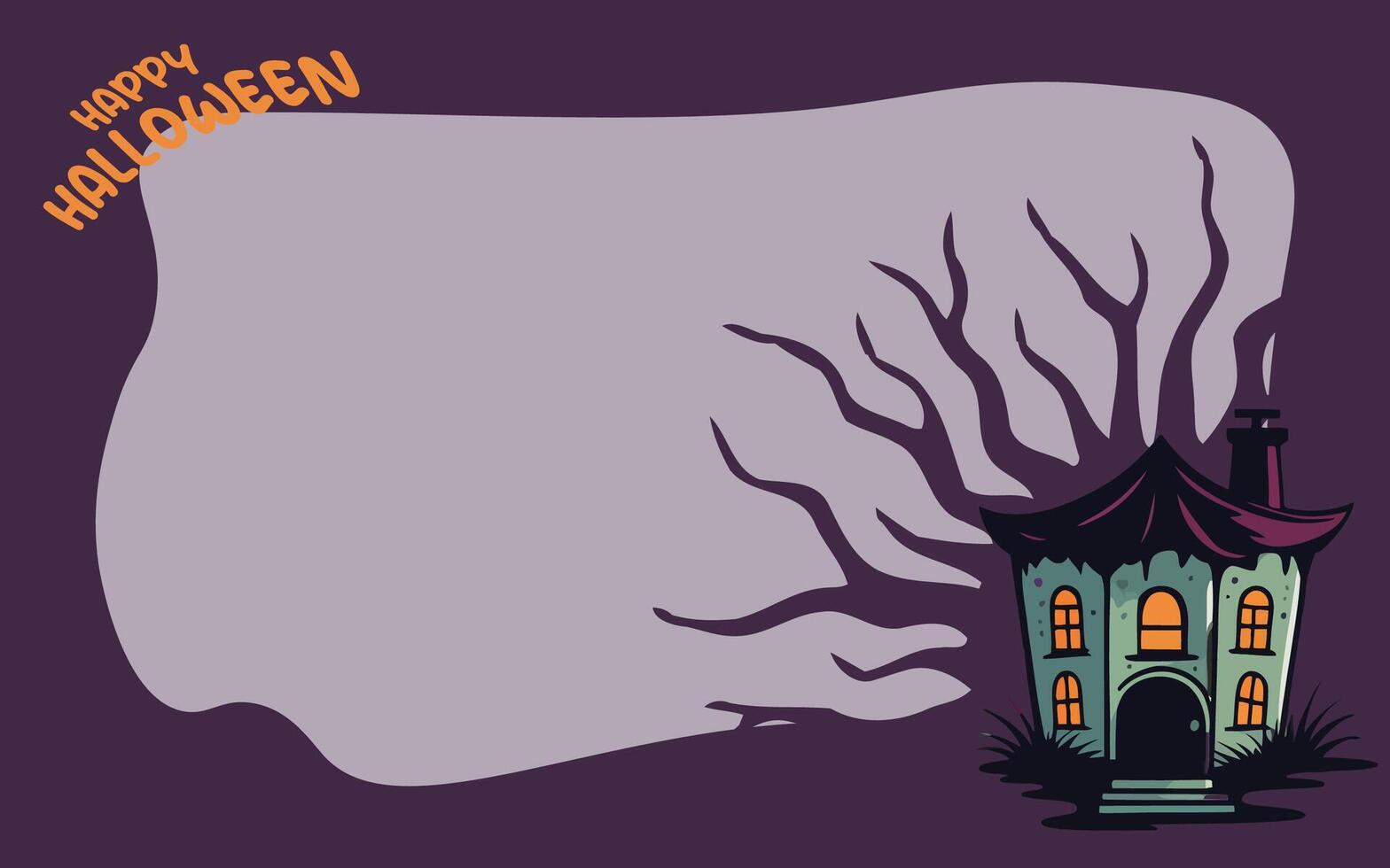 Halloween Haunted House Illustration Background vector