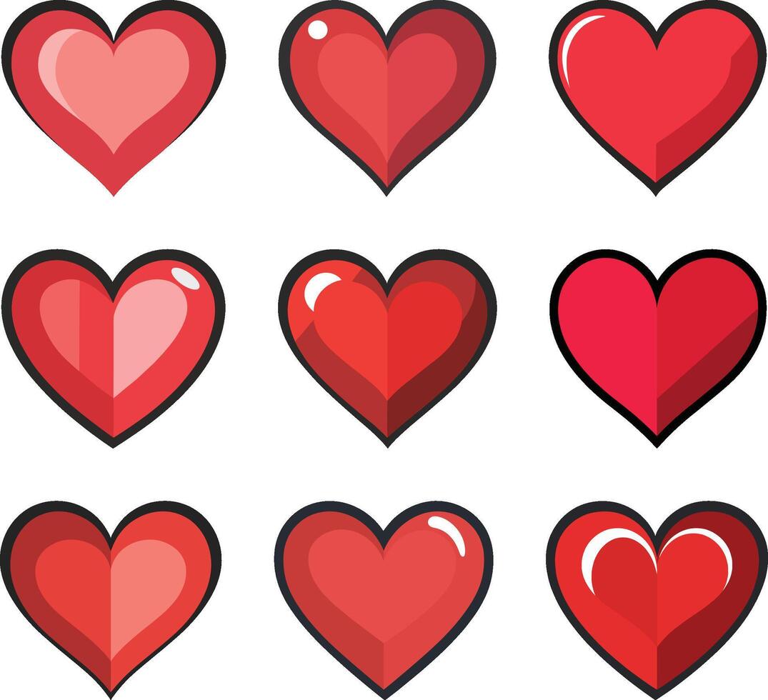 heart icon set illustration vector