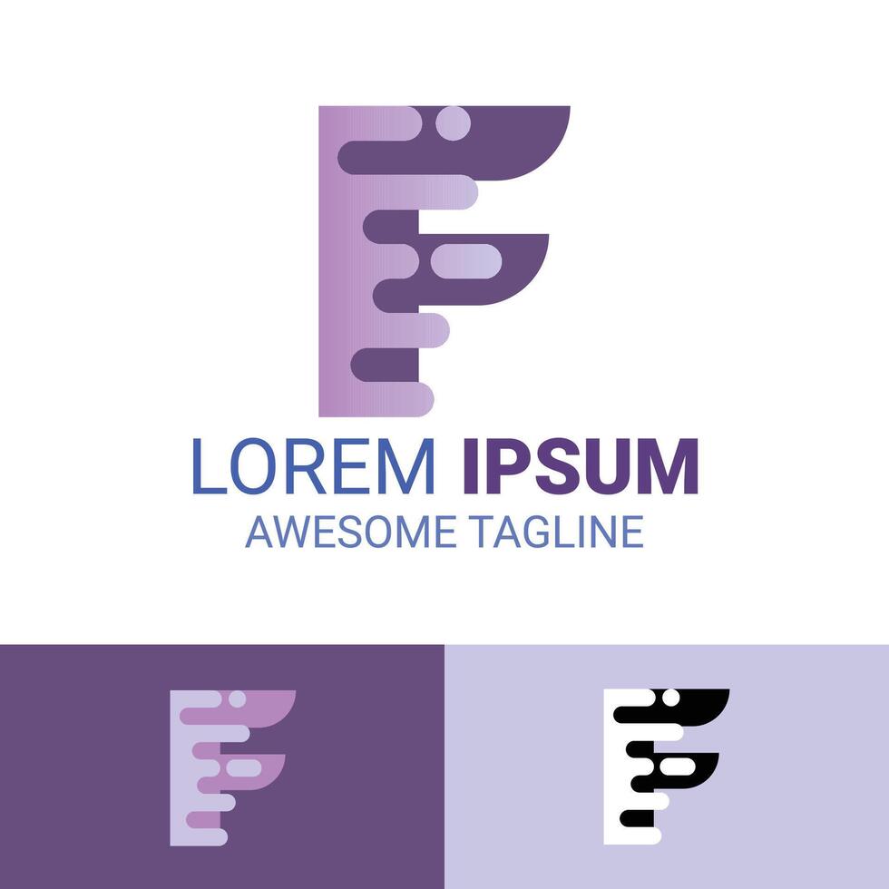 Modern Letter F Logo Icon Design vector