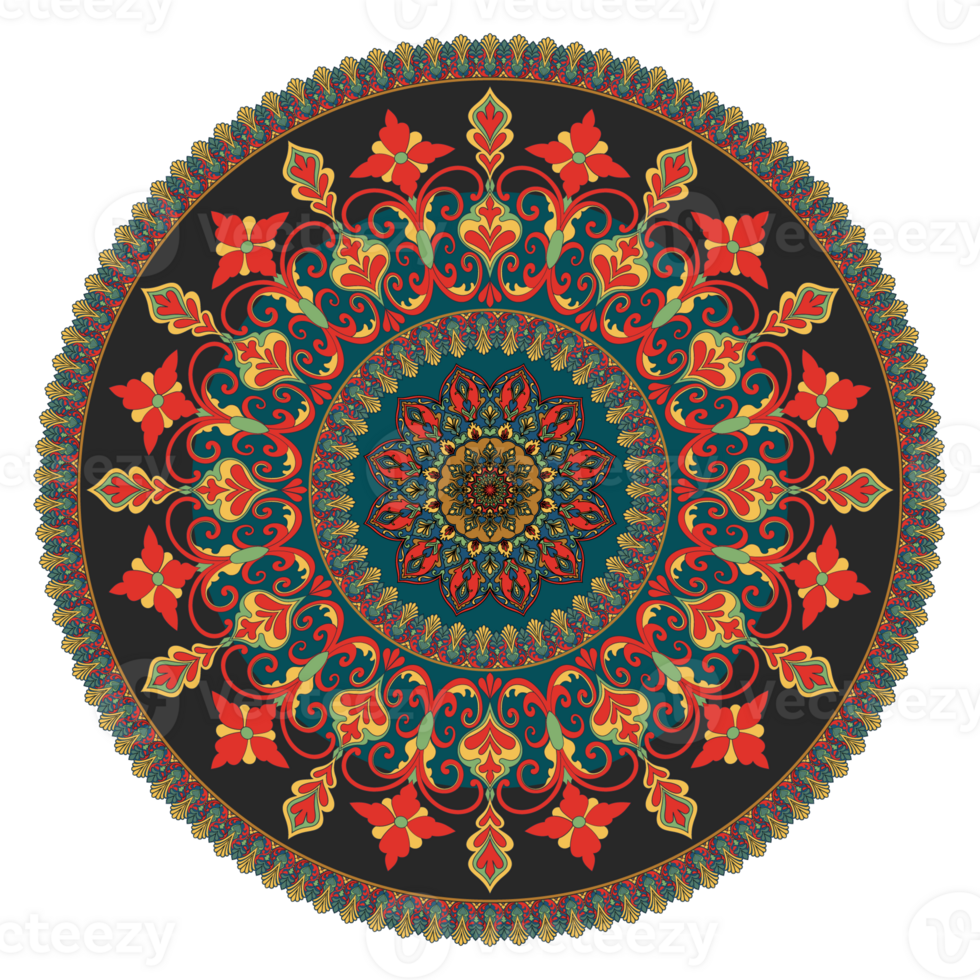 Persian carpet design in a round shape png