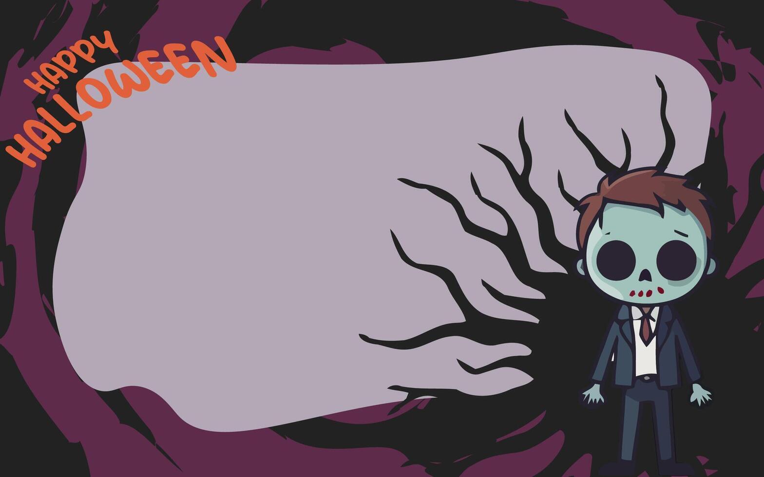 Happy Halloween background with a zombie vector