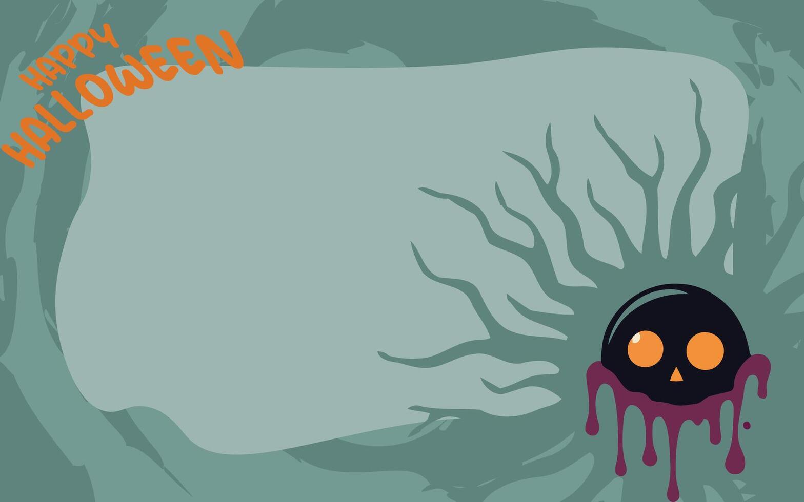 Spooky Halloween Monster and Ghostly Background vector