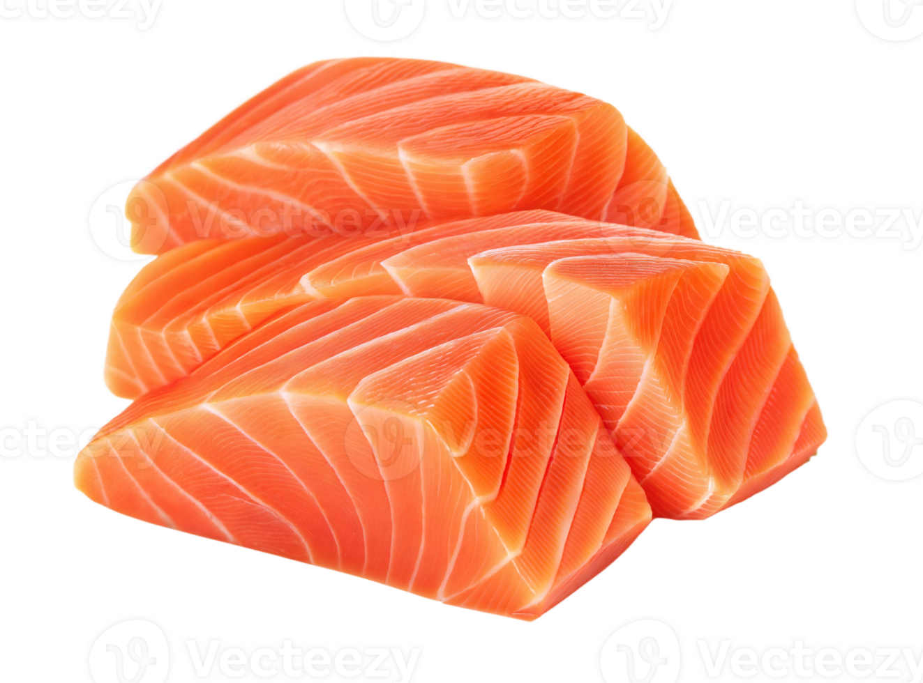 Sushi Grade Salmon Fillet Slices Ready for Menu Display or Marketing Use png