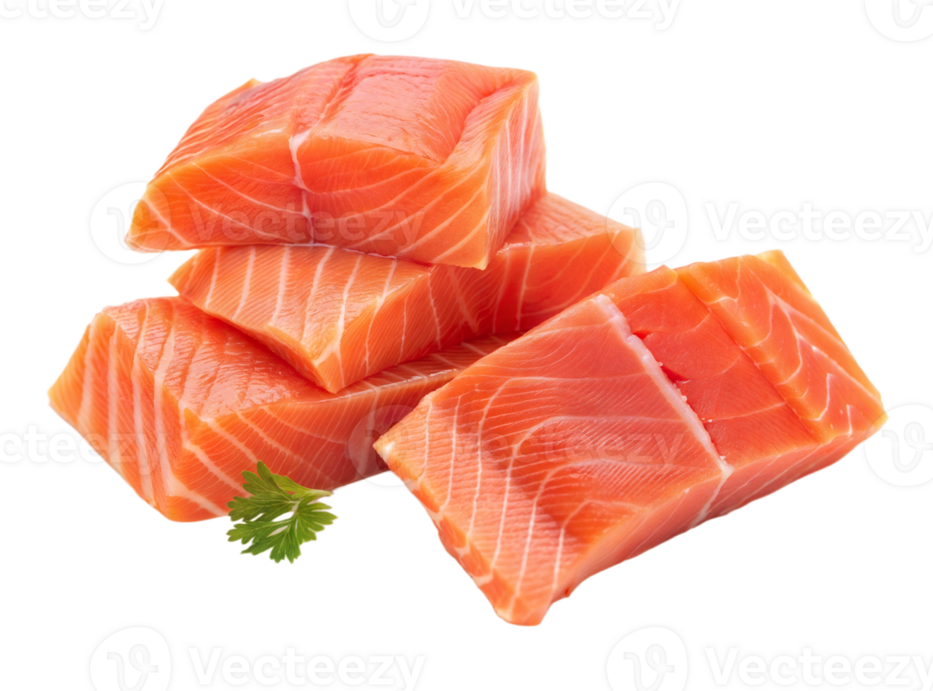 Isolated Salmon Sushi Cuts with High Detail Perfect for Stock Food Images png