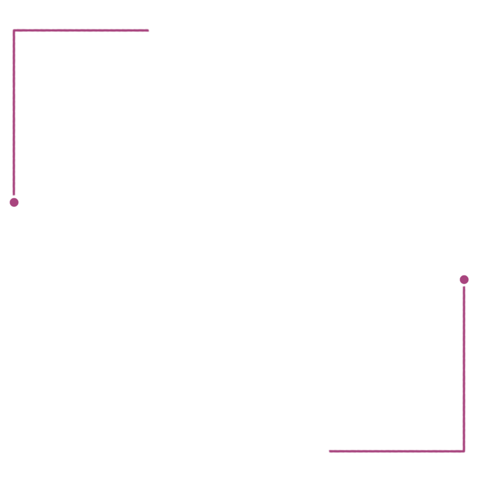 Purple square corner border, Line and dot design png