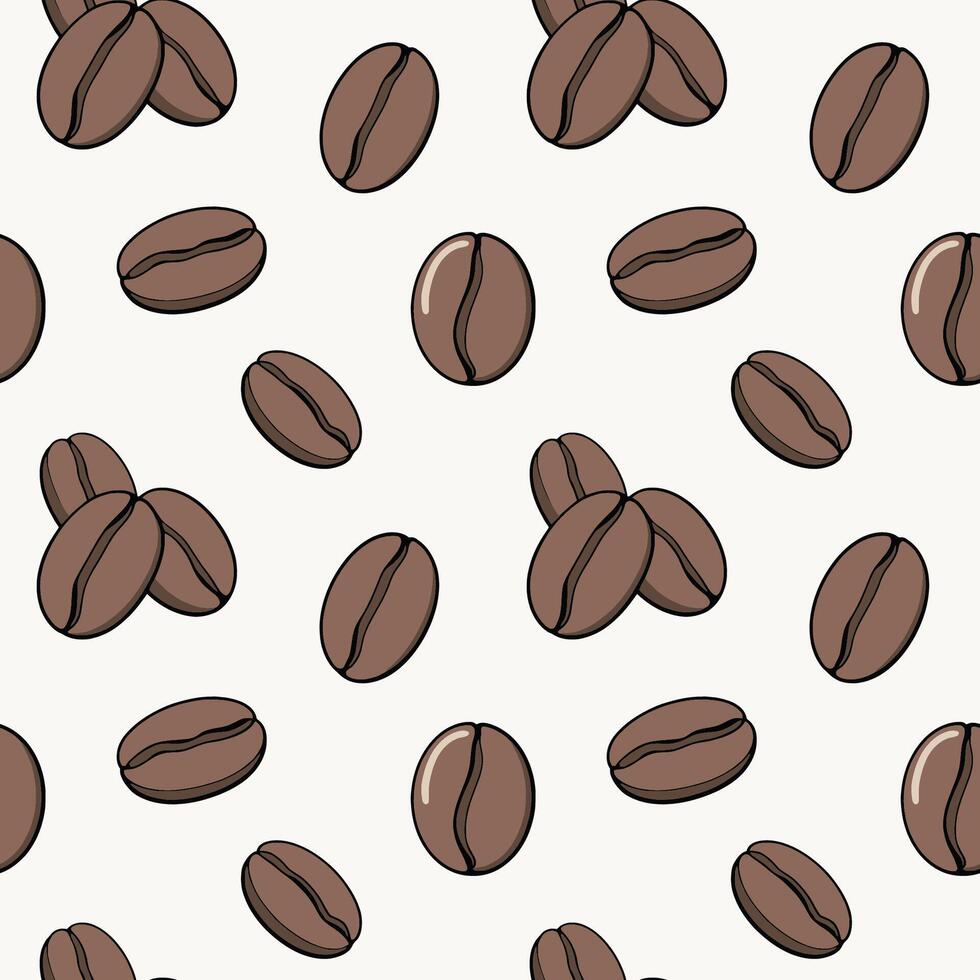 Coffee Beans Seamless Pattern Background vector
