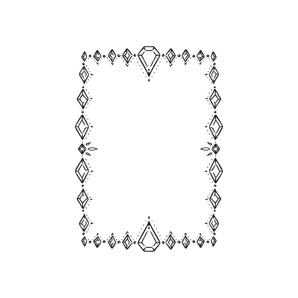 A border featuring diamonds drawn by hand in black. Edge feminine. vector