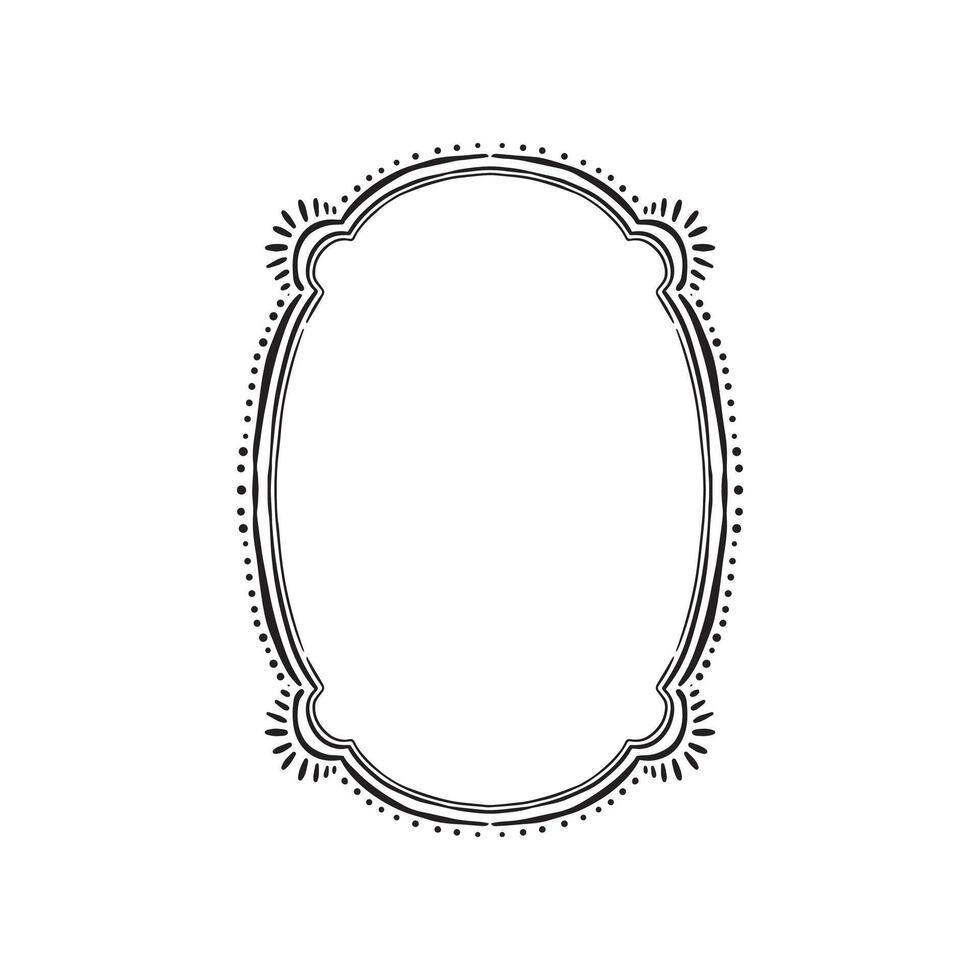 A decorative border with subtle curve effect. Sketchy border style with dashes. vector