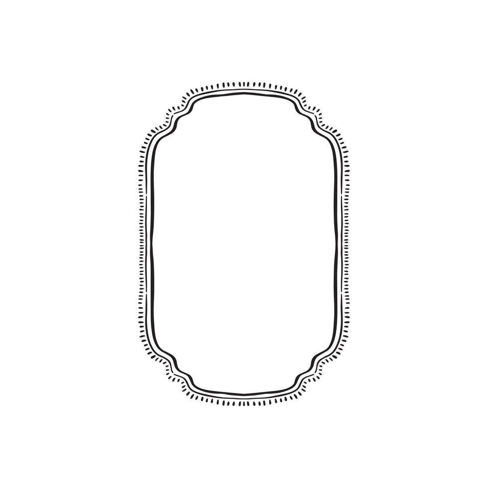 A stylised modern border edge with hand drawn sketch style and dashes. Line drawn black illustration. vector