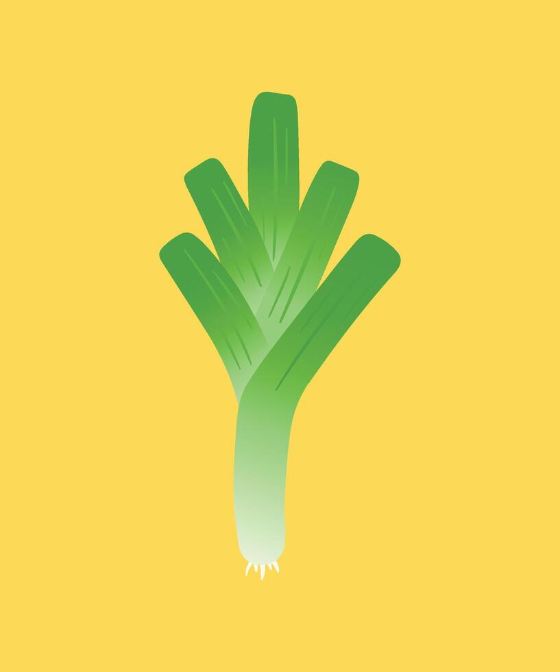 Fresh Leek Vegetable Icon Illustration Food Nature Graphic Design vector
