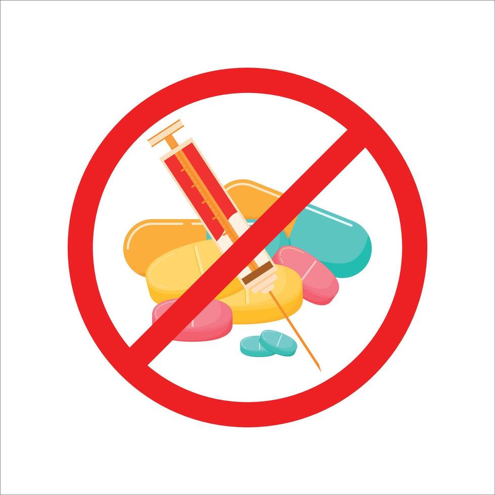 Anti drug day element decoration icon clipart illustration for poster and banner vector