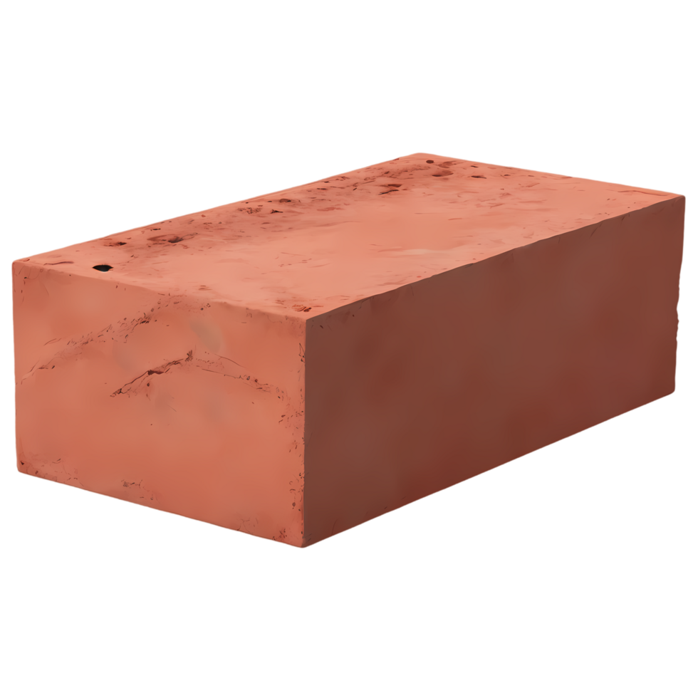 Isolated red brick block for construction projects and building materials stock images and product presentations on transparent background png