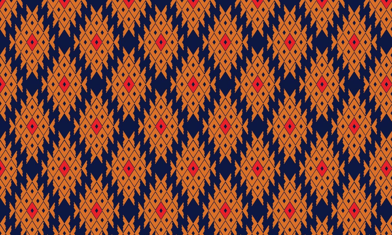Indonesian batik motif with rhombus pattern. seamless Indonesian batik pattern. Seamless pattern fabric background in orange, blue and red color combination. vector