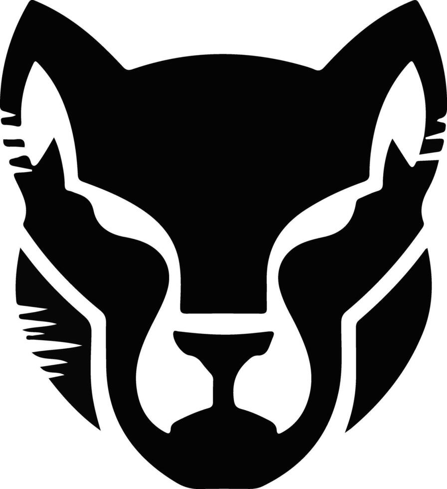 A logo art the stylized silhouette of a Puma head facing vector