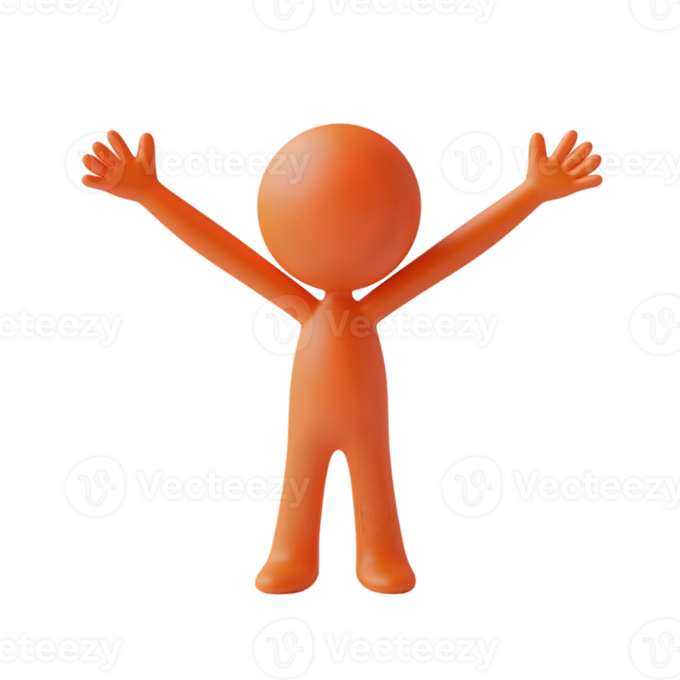 An orange character with arms outstretched png
