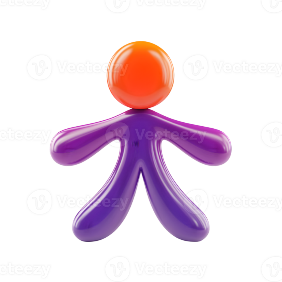 A purple and orange man with a large orange ball png