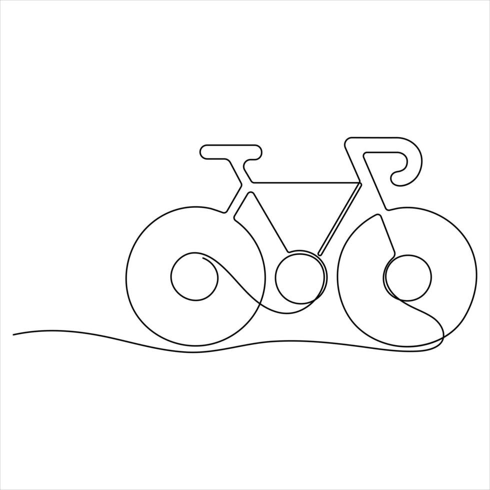 One continuous line Bicycle illustration vector