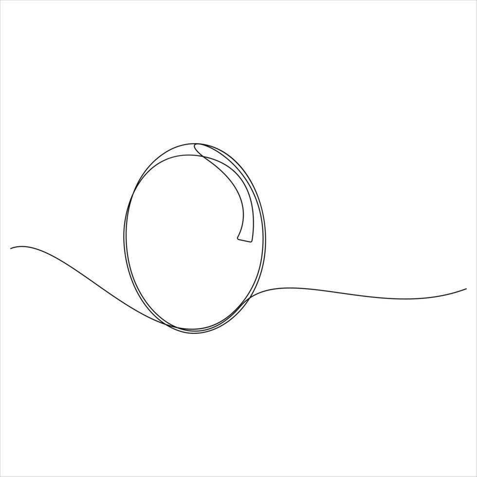 Continuous oneline drawing of an Egg symbol isolated illustration vector