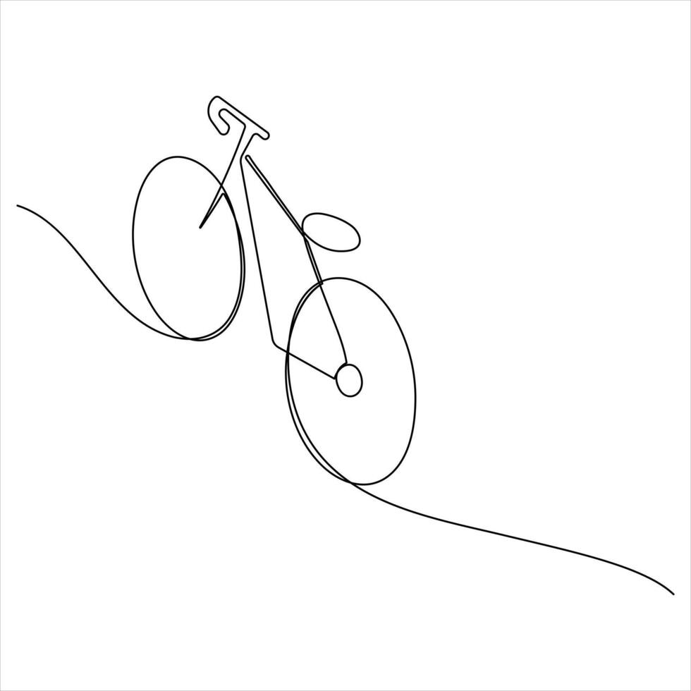Minimalist bicycle line art for cycling enthusiasts drawing outline illustration vector