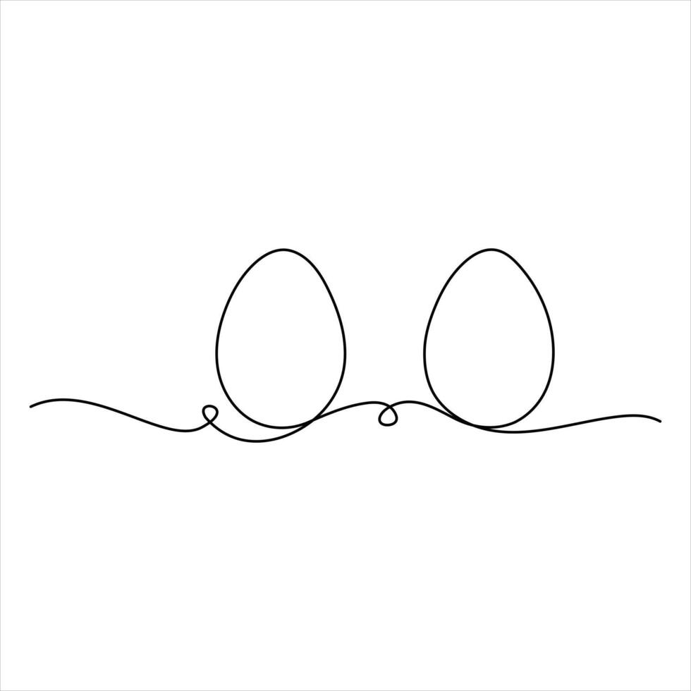 Minimalist egg line drawing for Easter outline style illustration vector