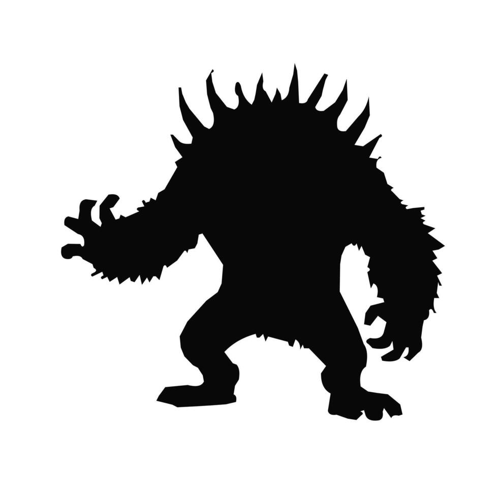 Monster black silhouette vector