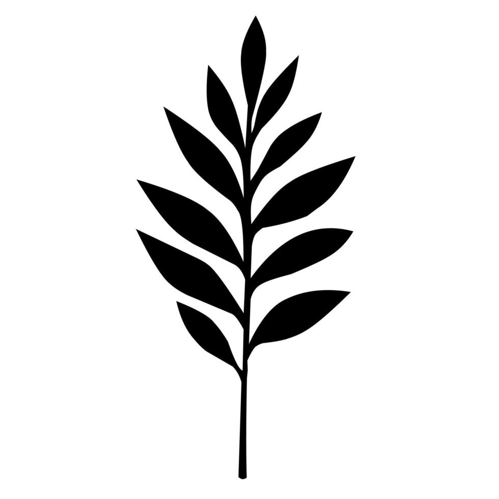 Plant element leaf silhouette vector