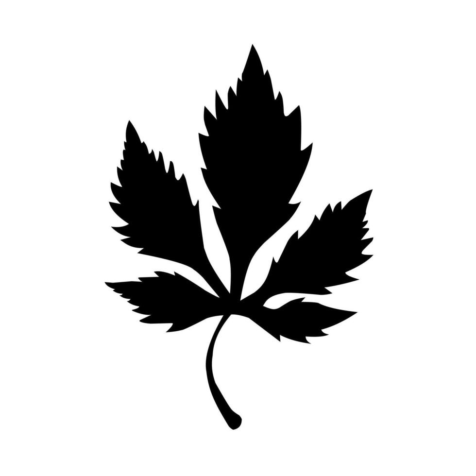 Free black leaf silhouette design vector
