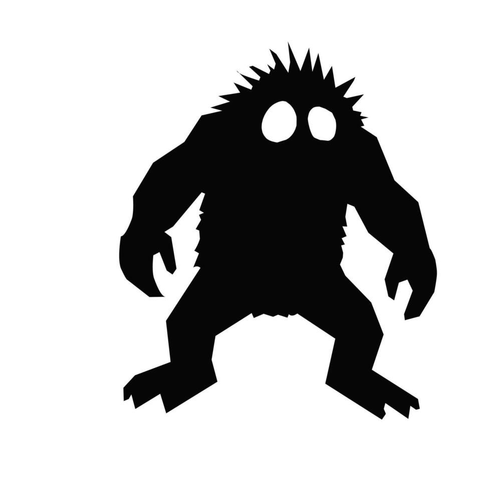 Black monster illustration silhouette vector