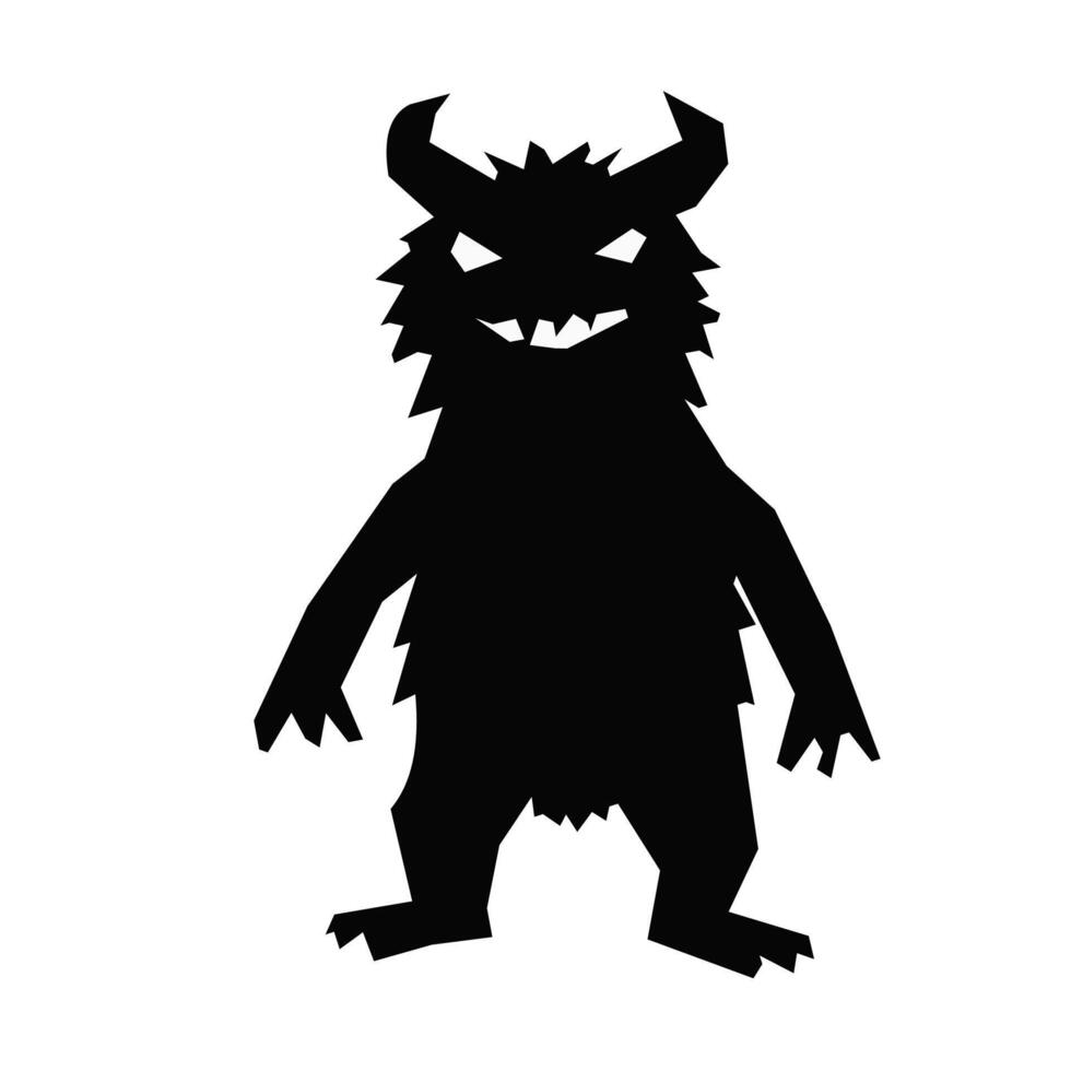 Evil monster silhouette vector