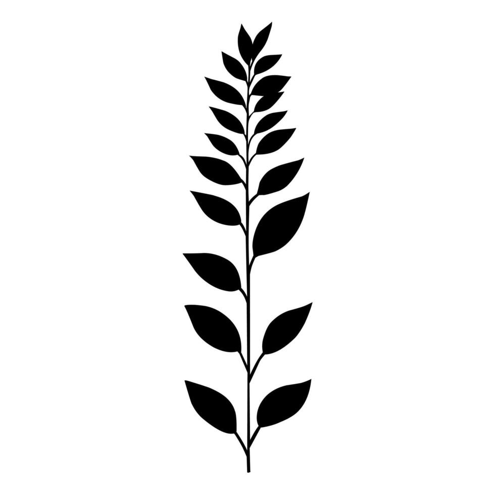 Black leaf isolated silhouette vector