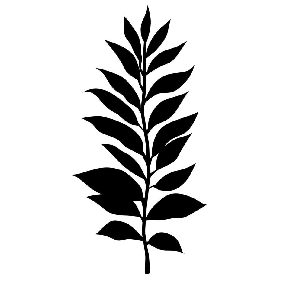Free black leaf silhouette design element vector