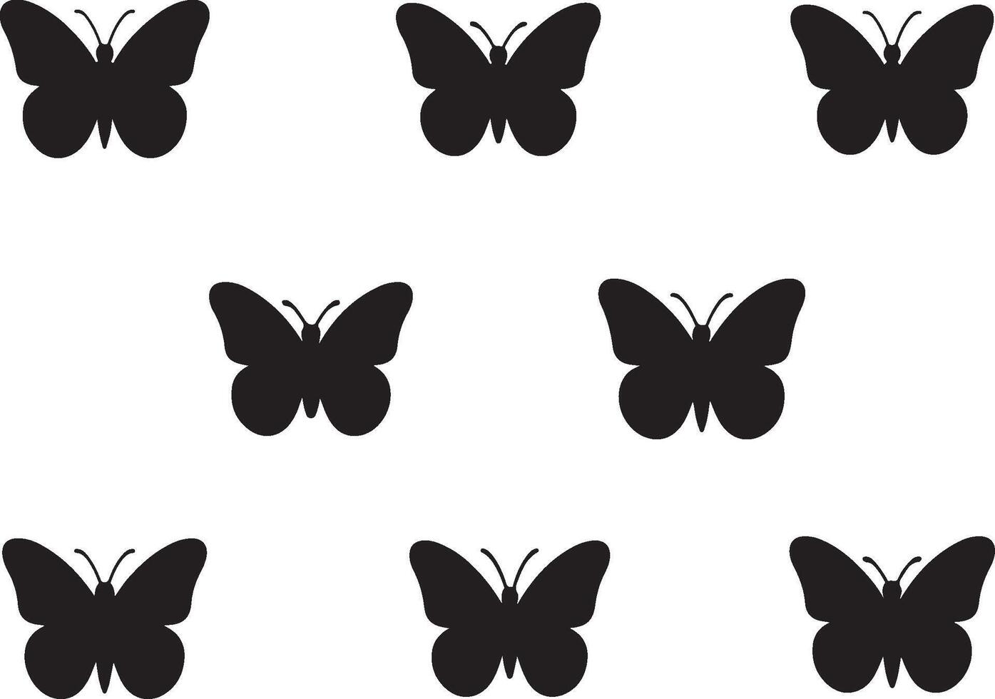 Butterflies Silhouettes set Collection vector