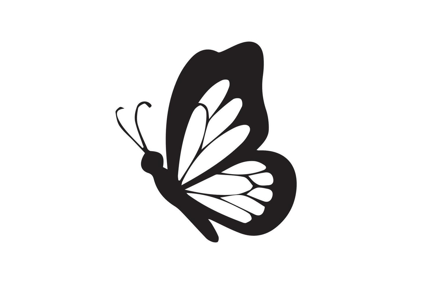 Silhouette of a Butterfly in Flight vector