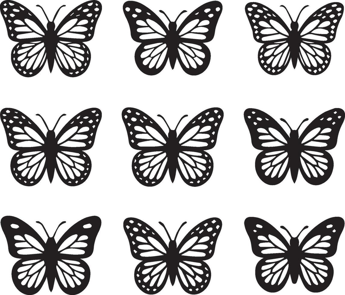 Butterflies Silhouettes Collection vector