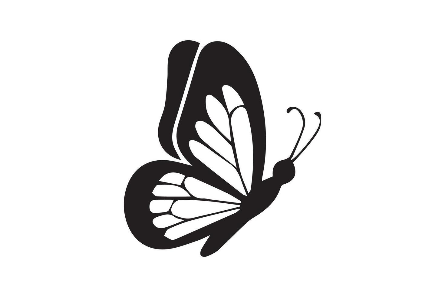 Elegant Black Butterfly Silhouette vector